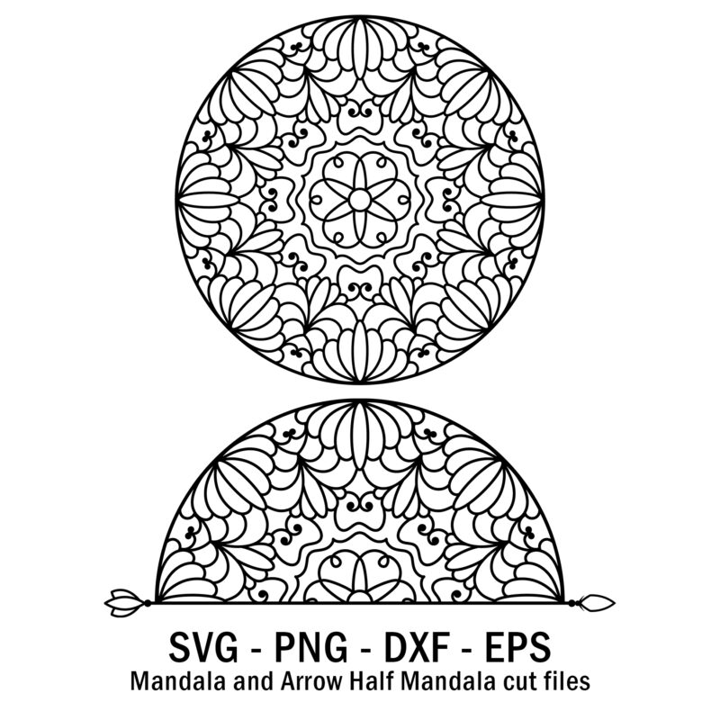 Mandala and Arrow Half Mandala cut files