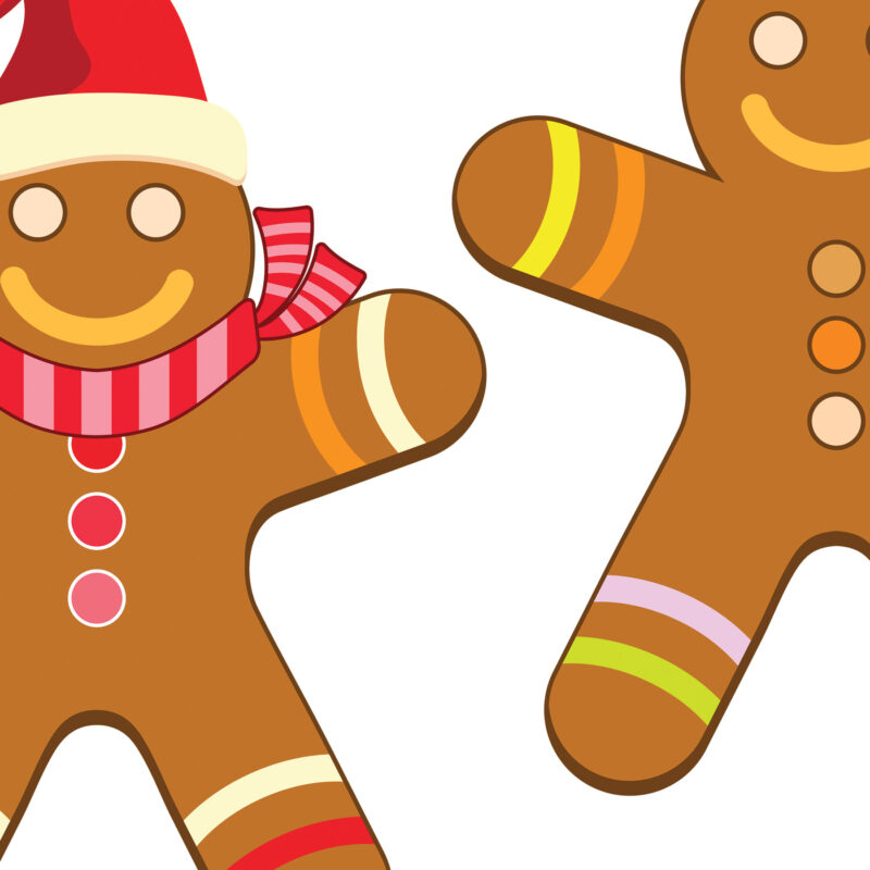 Cute Christmas Gingerbread, Fox, and Candy Vector Collection - Image 3