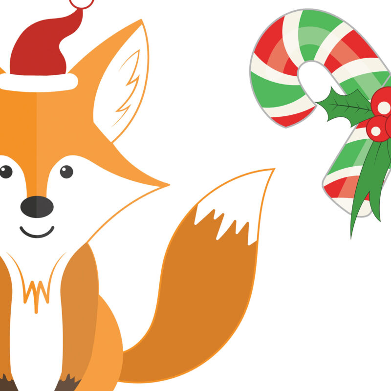 Cute Christmas Gingerbread, Fox, and Candy Vector Collection - Image 2