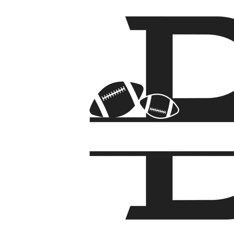 Football Split Monogram Alphabet SVG - Image 2