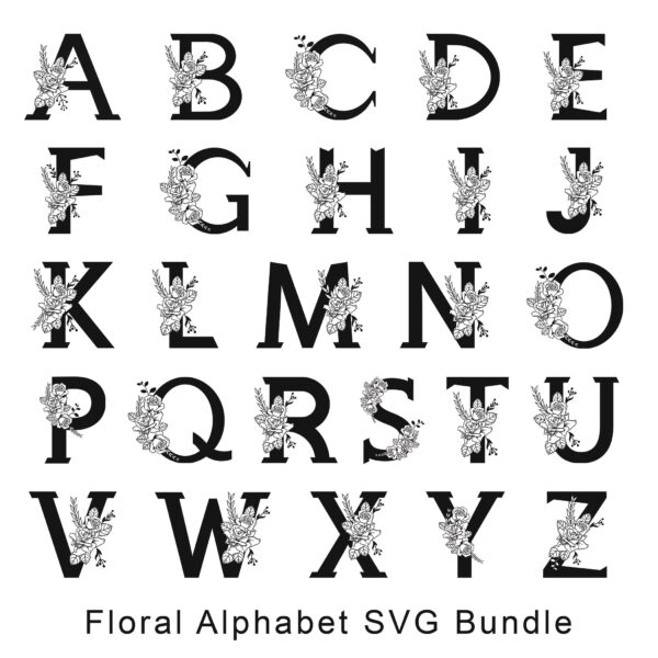 Floral Alphabet SVG Bundle
