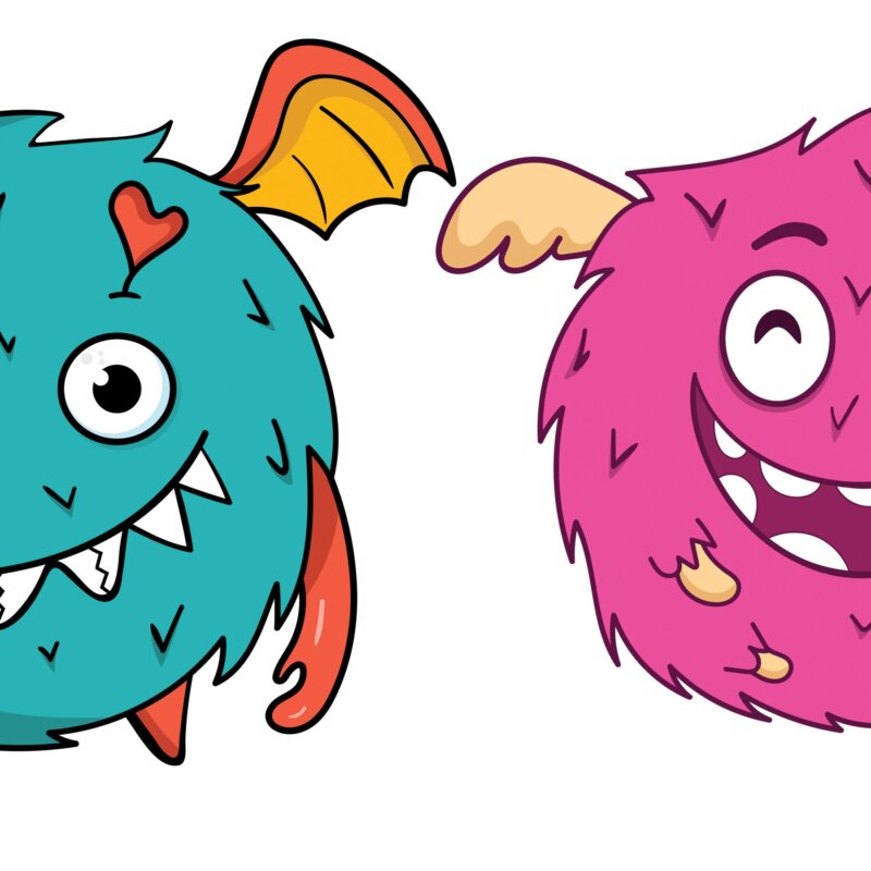 A Cute Monster SVG bundle featuring a collection of 12 colorful and funny cartoon monsters, perfect for kids' birthday parties and crafting projects.