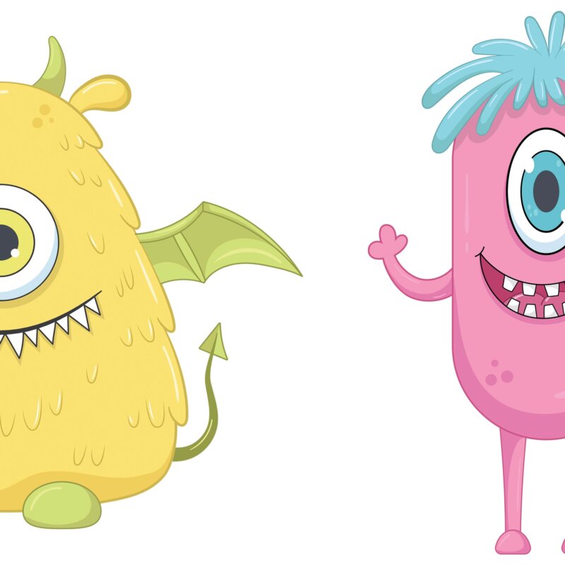 A Cute Monster SVG bundle featuring a collection of 12 colorful and funny cartoon monsters, perfect for kids' birthday parties and crafting projects.
