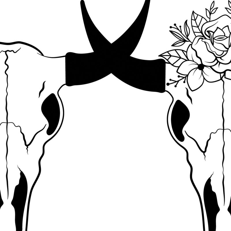 Boho Skull SVG Bundle, Sugar Skull & Bull Skull Clipart, Western Floral Cow Skull, Day of the Dead SVG, Cricut Cut Files for T-Shirt