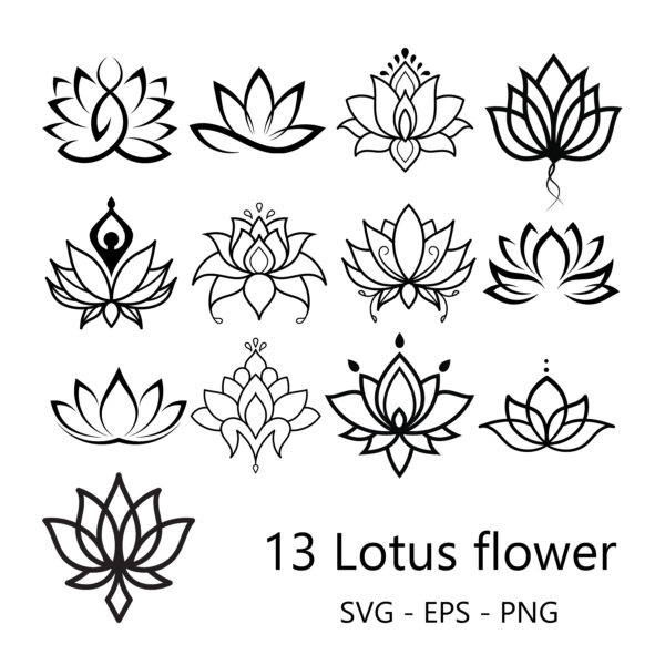 Zen Blossoms: A Lotus Flower Icon Collection