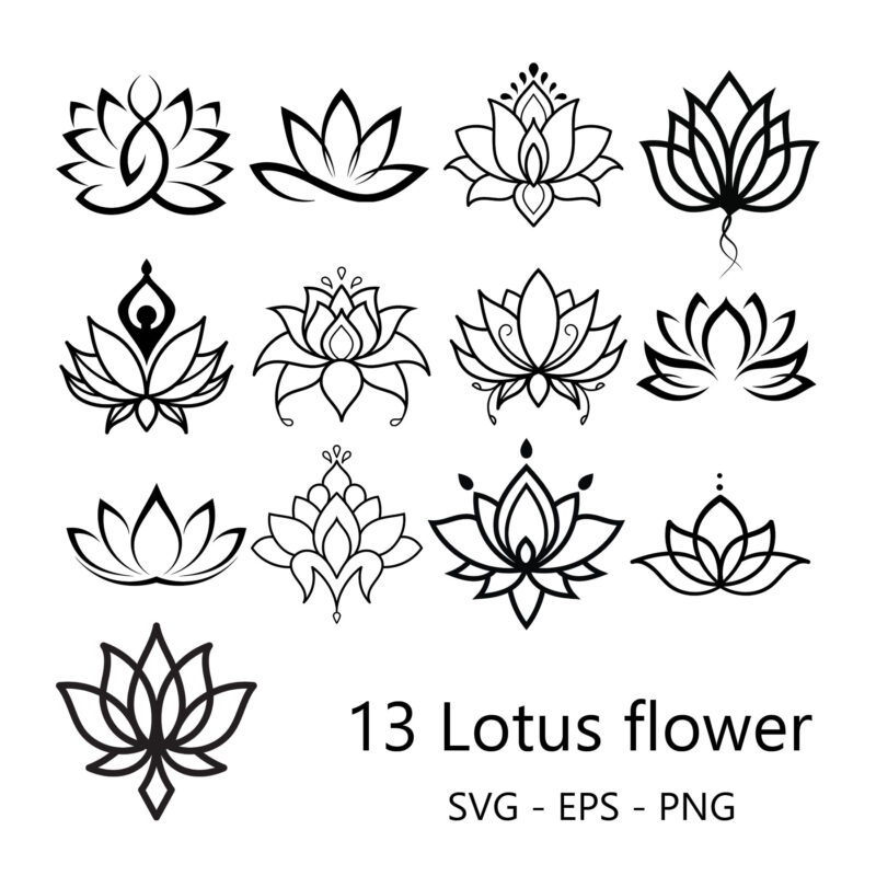 Zen Blossoms: A Lotus Flower Icon Collection