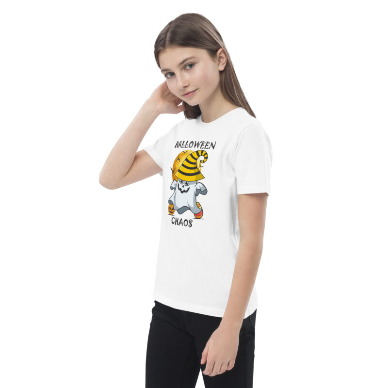 "Halloween Chaos" Cute Ghost Organic cotton kids t-shirt - Image 4