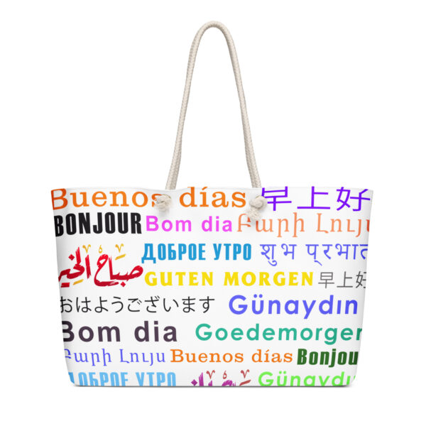 Good Morning Multilingual Oversized weekender bag